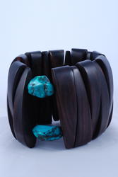 SALE! Wood and Turquoise Cuff