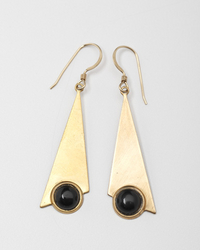 Onyx Triangle Earrings