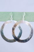 Silvery Shell Hoops