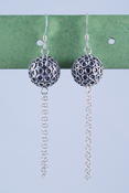 Silver Globe Earrings