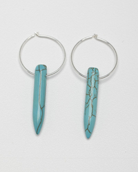 Turquoise Spike Hoops